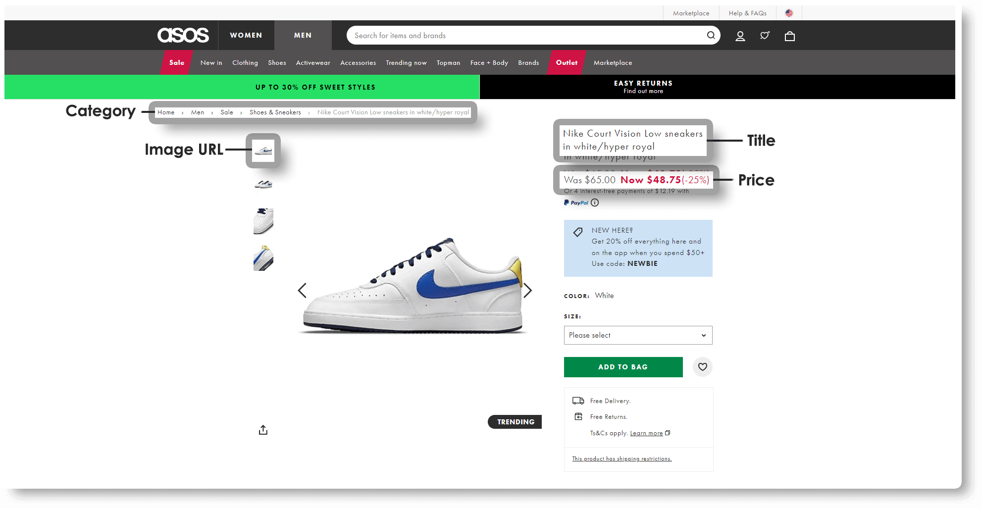 Scrape Asos Product Data