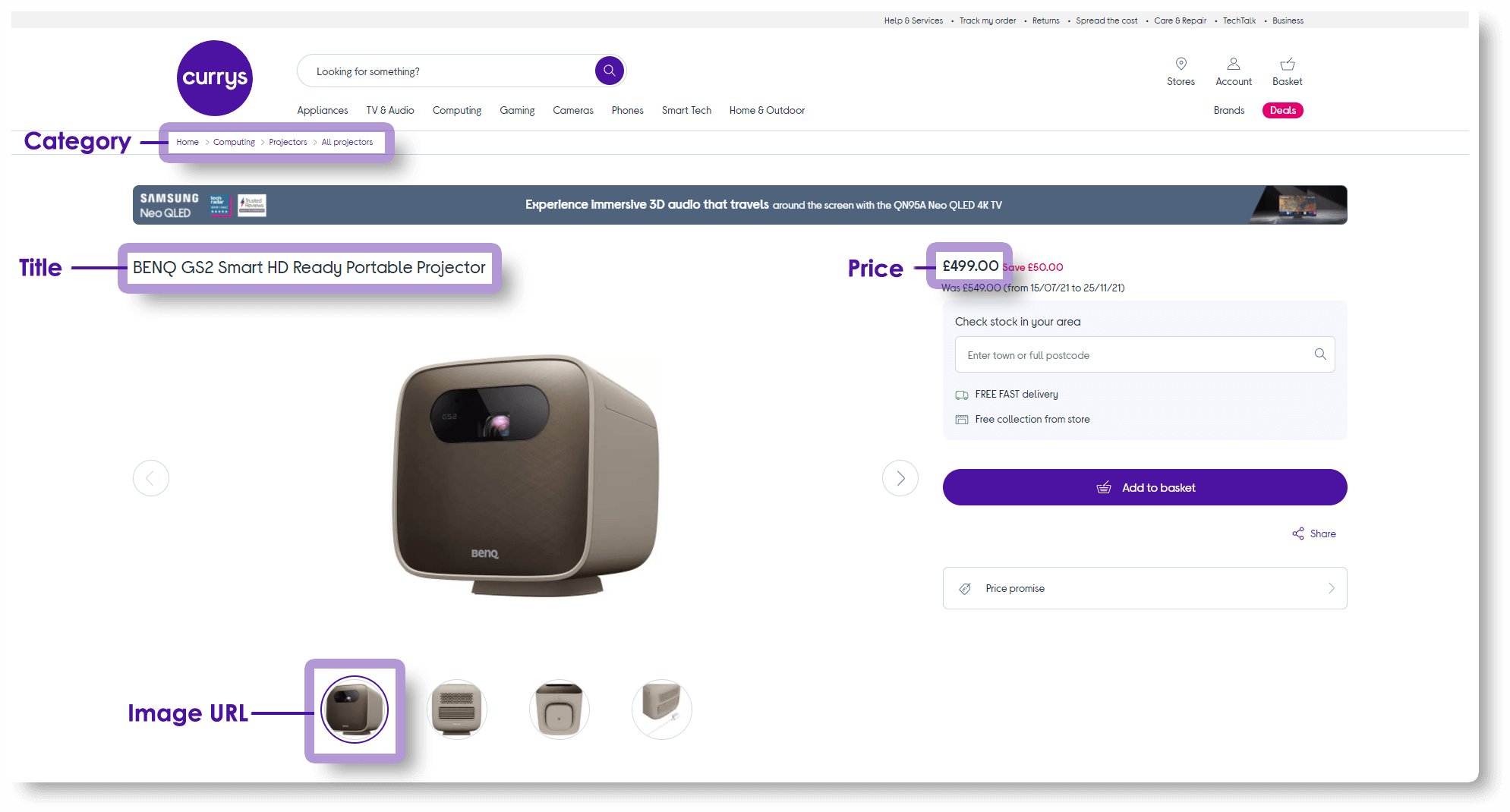 Scrape Currys.co.uk Product Data