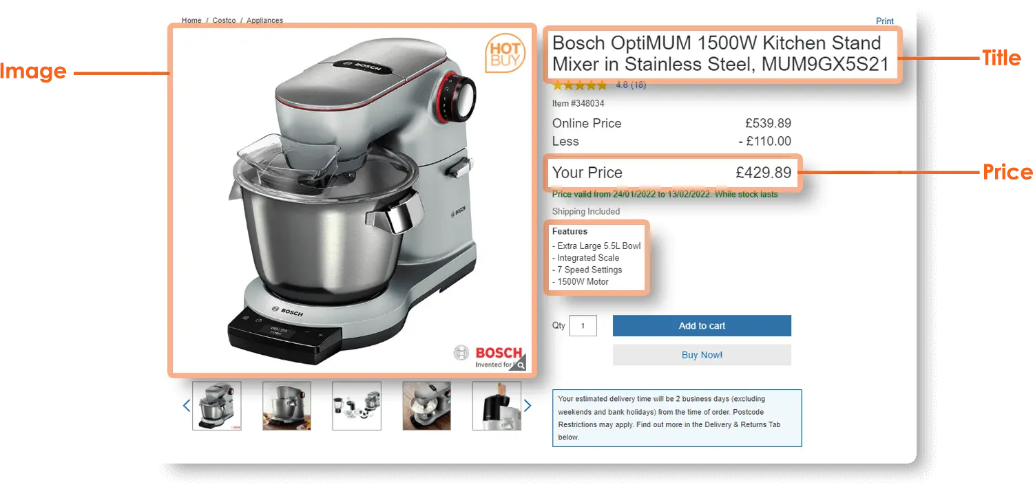 Costco.uk Online Wine Data Extractor