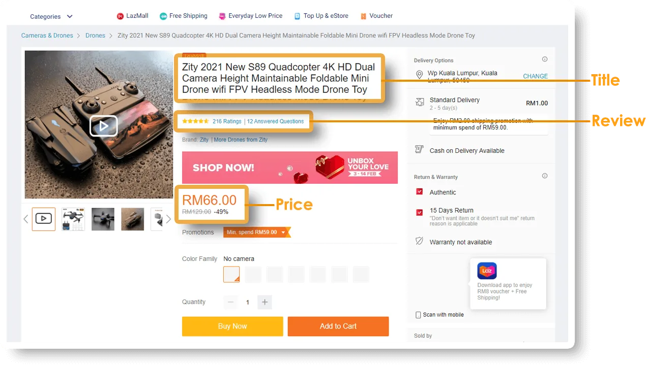 Scrape Lazada Product Data