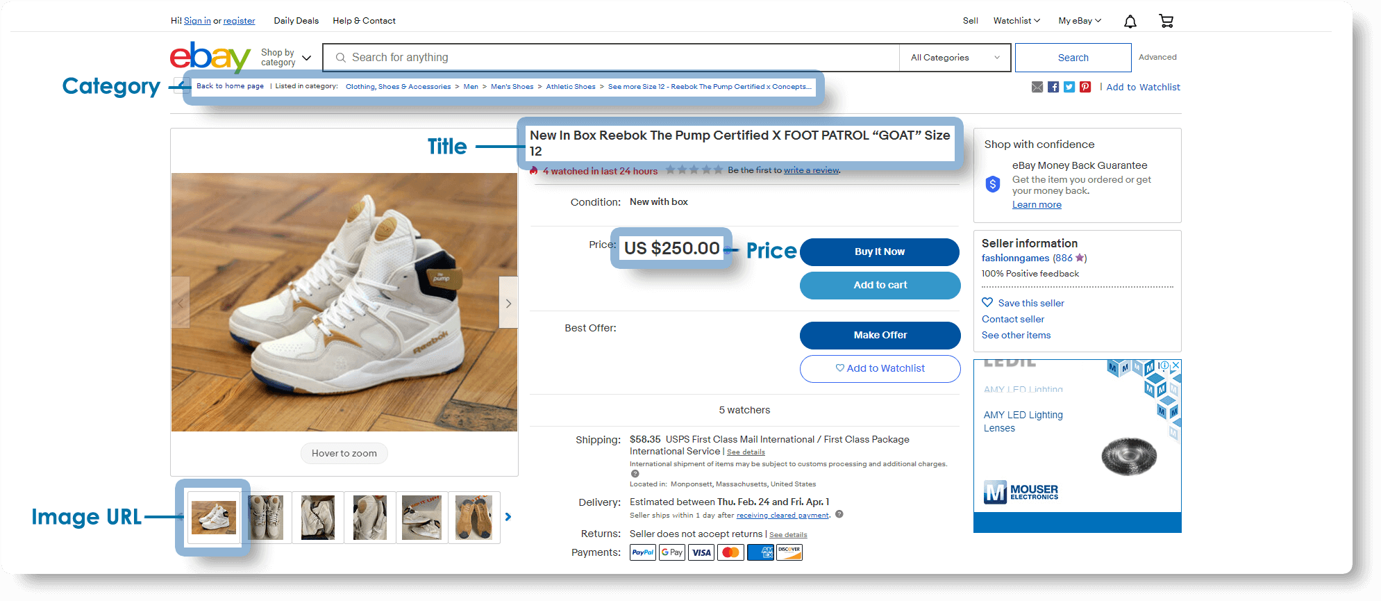 Scrape Ebay Seller Product Data