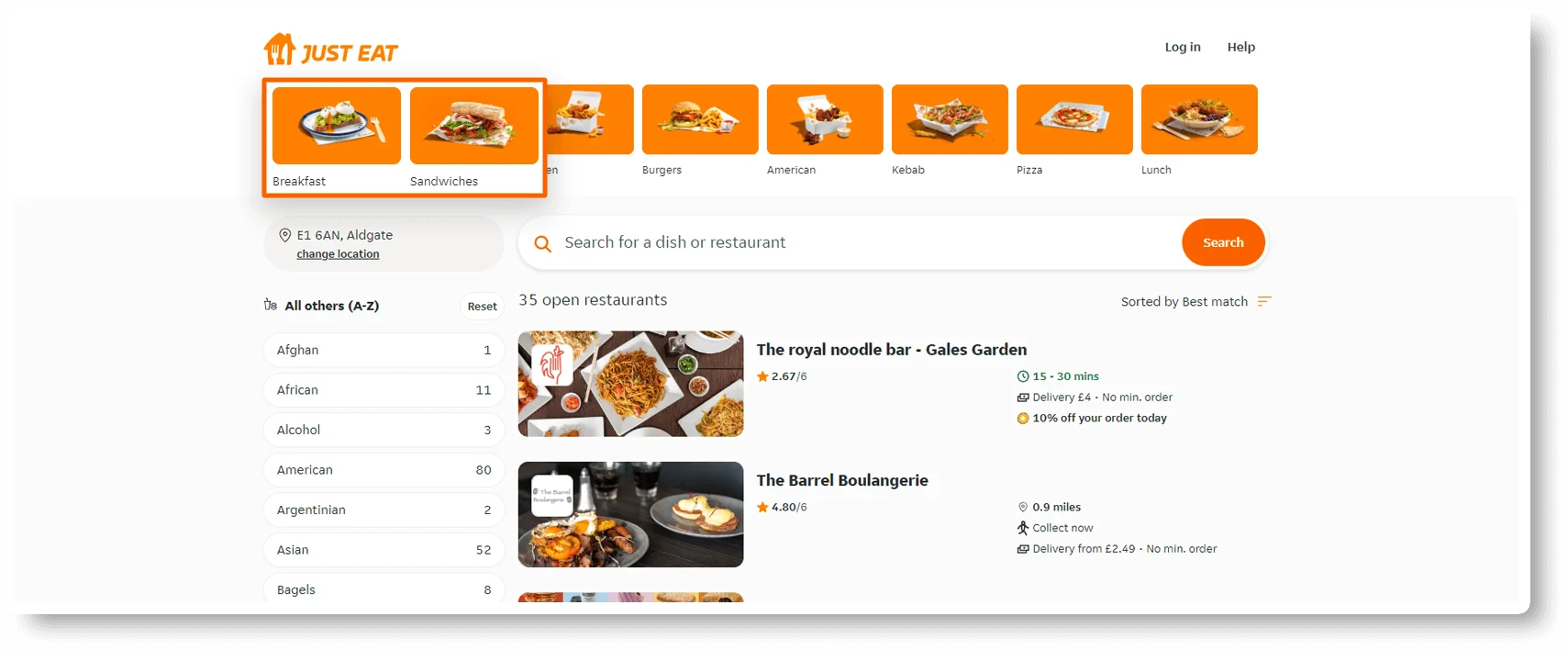Just Eat Restaurant