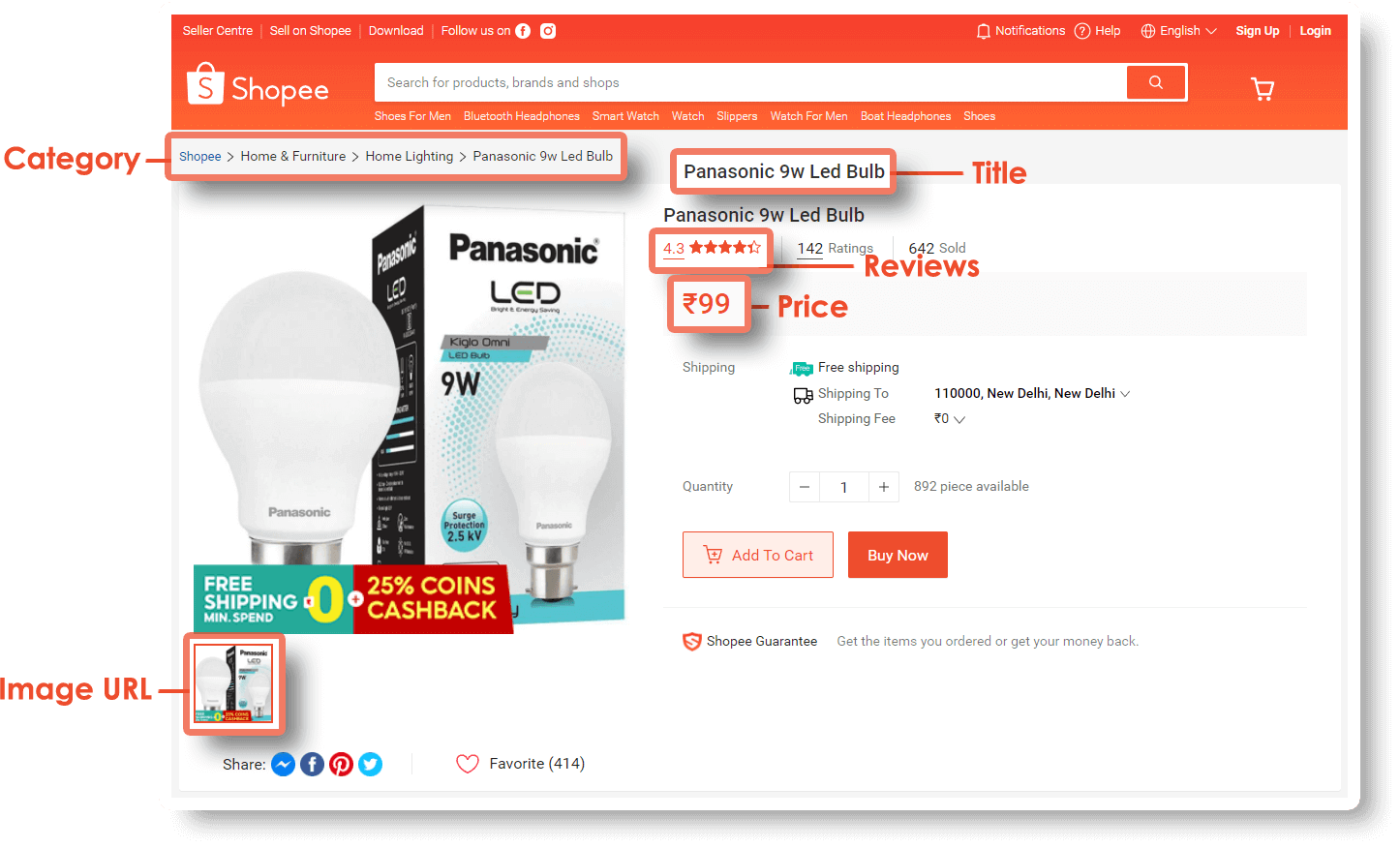 Scrape Shopee Product Data